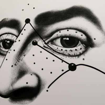 microblading made up of ink dots, artistic drawing, trending on artstation Artist: Salvador Dalí