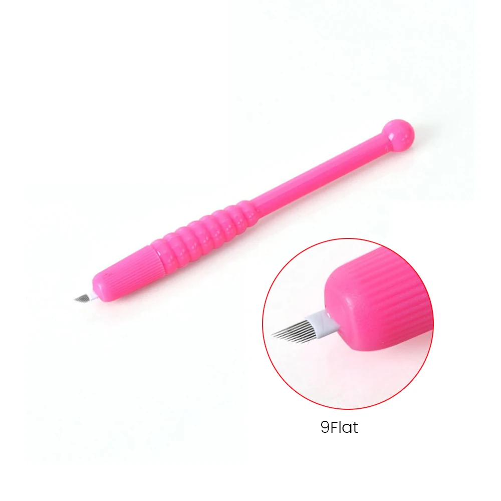 Disposable Microblading Tools 9Flat 12Flat 18U-Shape Manual Eyebrow Tebori Pen Sterilized Maquina De Tatuar PMU Handtools 3D Eye