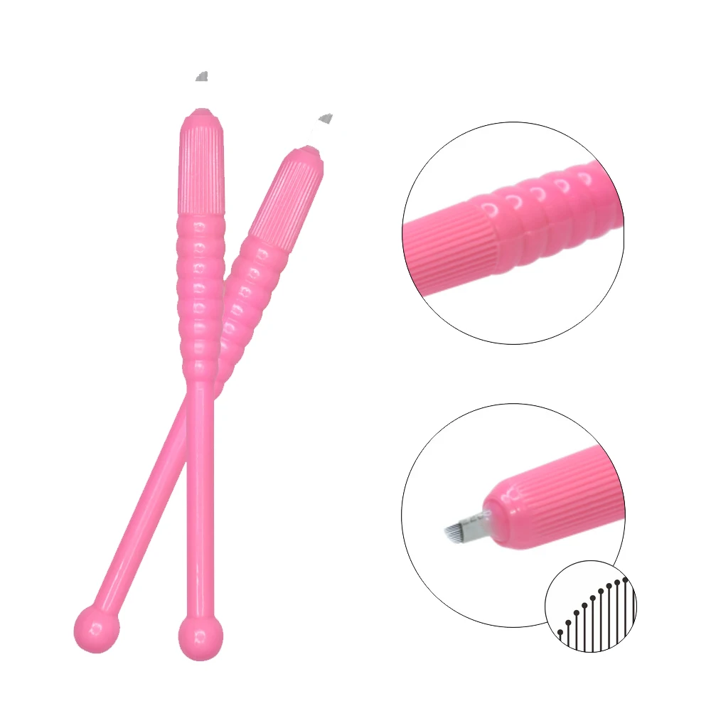 Disposable Microblading Tools 9Flat 12Flat 18U-Shape Manual Eyebrow Tebori Pen Sterilized Maquina De Tatuar PMU Handtools 3D Eye