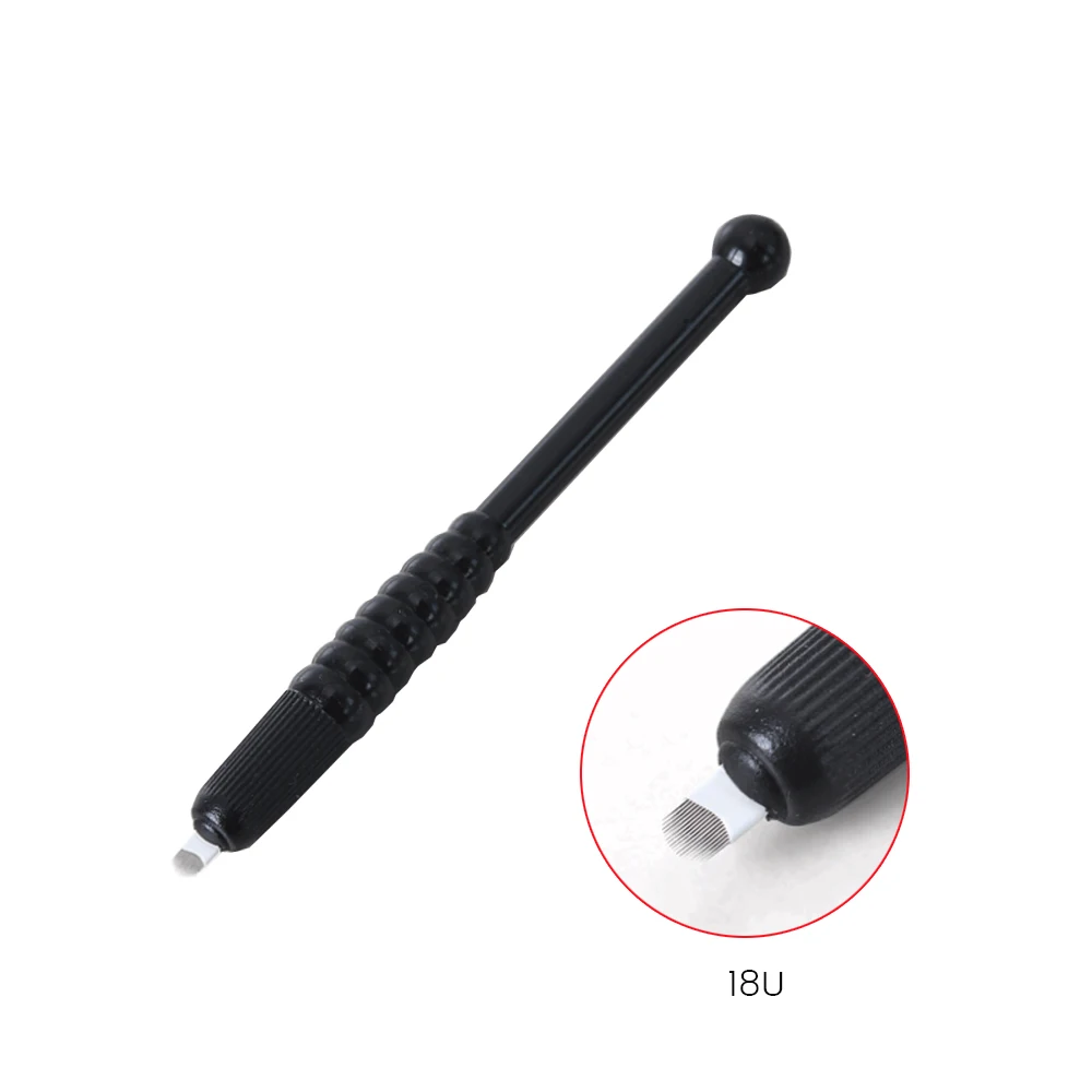 Disposable Microblading Tools 9Flat 12Flat 18U-Shape Manual Eyebrow Tebori Pen Sterilized Maquina De Tatuar PMU Handtools 3D Eye
