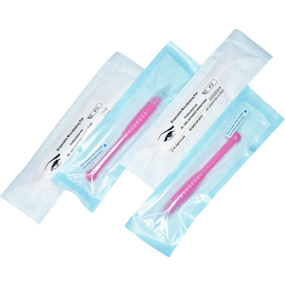 Disposable Microblading Tools 9Flat 12Flat 18U-Shape Manual Eyebrow Tebori Pen Sterilized Maquina De Tatuar PMU Handtools 3D Eye