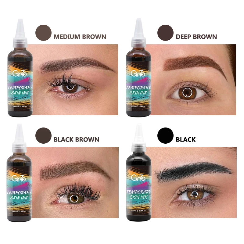 Temporary Eyebrows Air Brushing Tattoo Ink for Permanent Makeup Pigments 100ML/Bottle 6 Colors AirBrush PMU Pigment