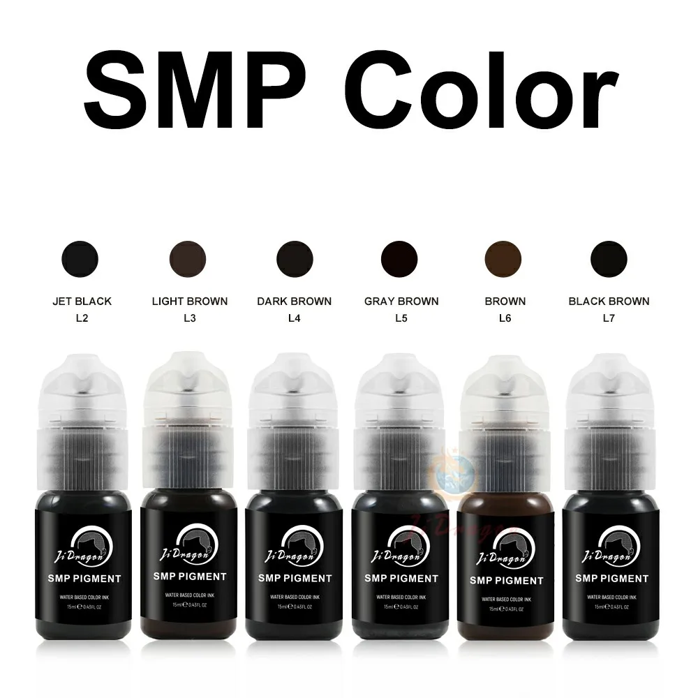 15ml SMP Tattoo Pigment Ink Set Color Permanent Makeup Microblading Supplies Professional Scalp Liquid Shading Micropigmentation