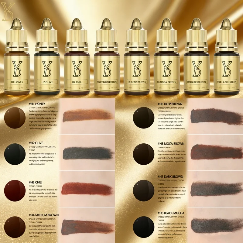 YDPMU Professional Permanent Makeup Pigment Hybrid Fluid Cream Microblading Ink for Eyebrow Brows Lip Semi Permanent PMU Machine