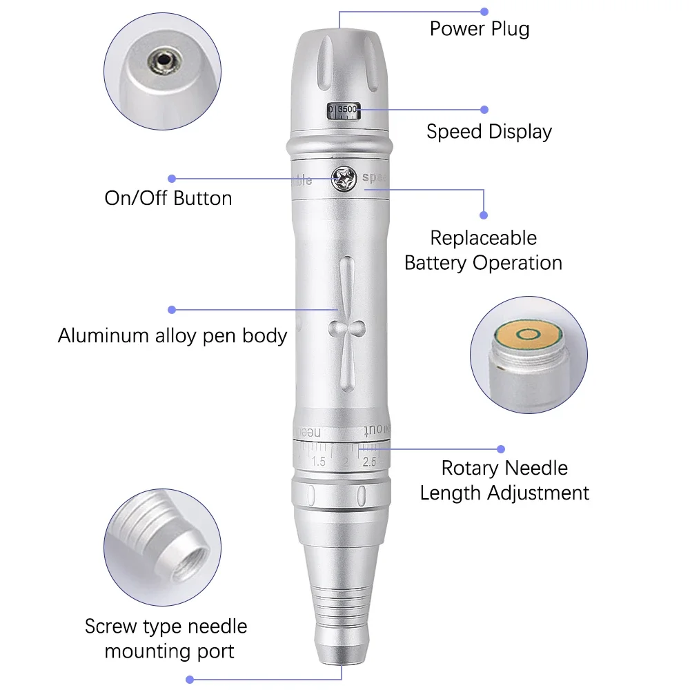 Wireless PMU Machine Permanent Makeup Kits, Tattoo Pen For Lip/Eyeliner / Eyebrows Microshading Microblading Tattoo Kits