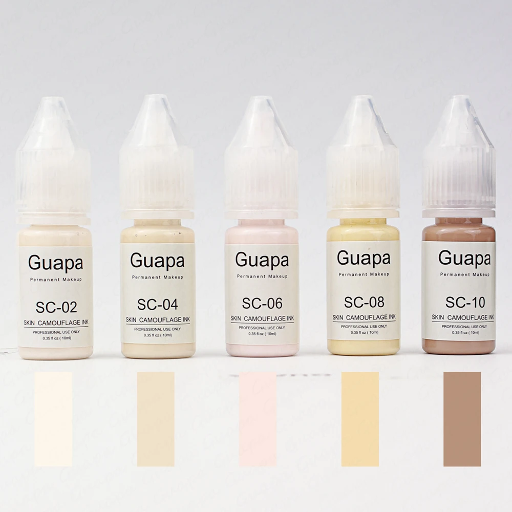 Guapa 10ml Permanent Makeup Ink Stretch Mark Camouflage Pigments Skin Tone Scar Camouflage Tattoo Ink for Restore Skin Tone