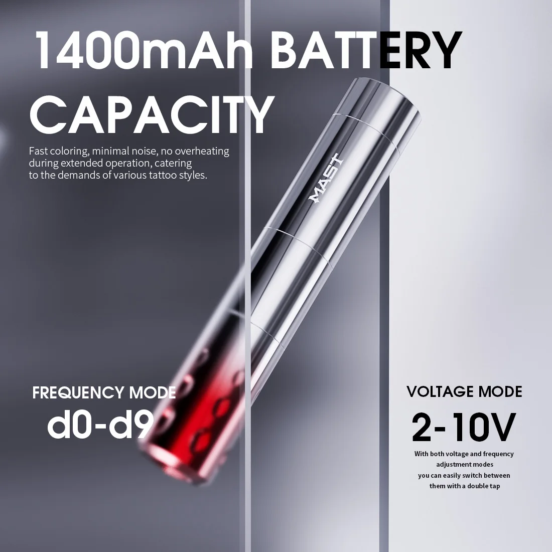 Mast Dawn2 PMU Pen Wireless 2-12V Working Voltage 3.0mm Stroke Lightweight Design for Micropigmentation