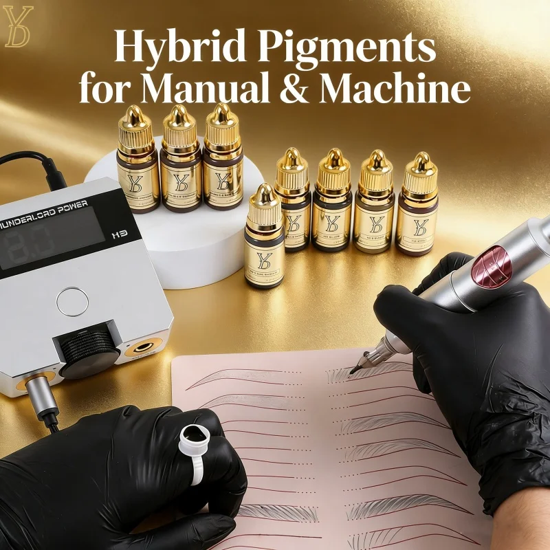 YDPMU Professional Permanent Makeup Pigment Hybrid Fluid Cream Microblading Ink for Eyebrow Brows Lip Semi Permanent PMU Machine