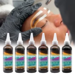 Kingzoo Airbrush Brow Ink Waterproof Semi Permanent Eyebrow Tint Spray Pigment for Brows Beard 30ML 6 Colors