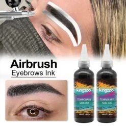 Kingzoo Airbrush Brow Ink Waterproof Semi Permanent Eyebrow Tint Spray Pigment for Brows Beard 30ML 6 Colors